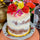 Torta natural con flores comestibles de la huerta helena grande 2 pisos